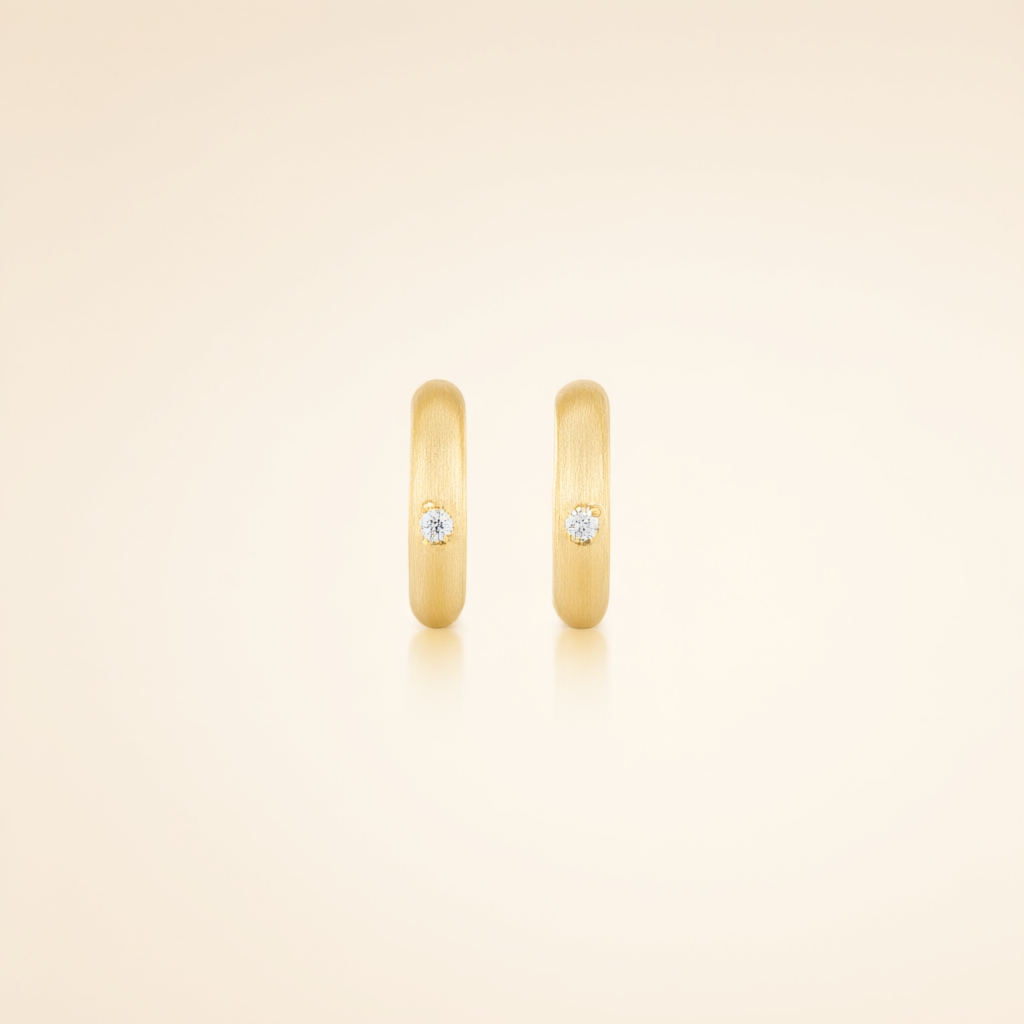 Moissanite Earrings – Gold Tone