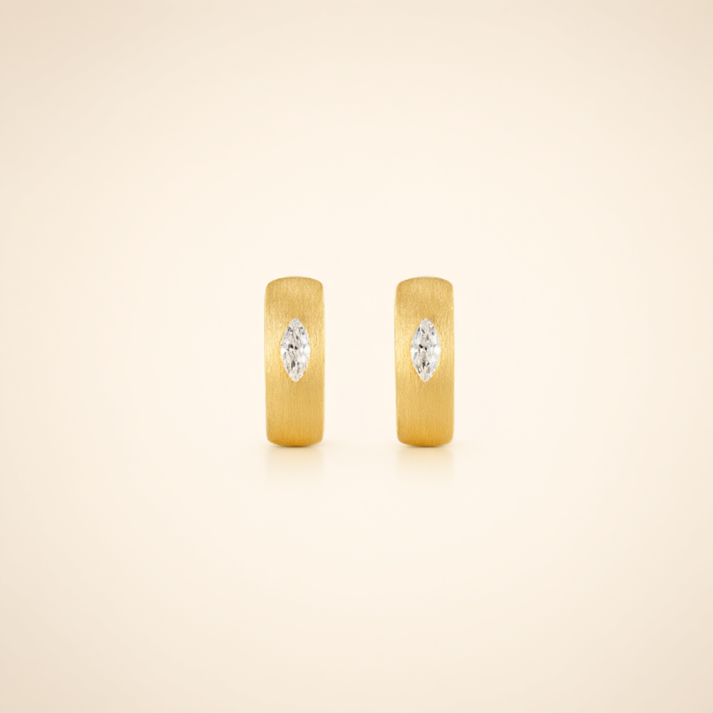 Moissanite Earrings – Gold Tone