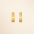 Moissanite Earrings – Gold Tone