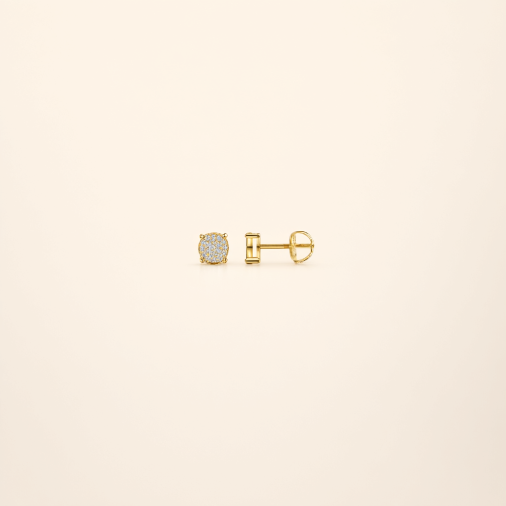 Moissanite Earrings – Gold Tone