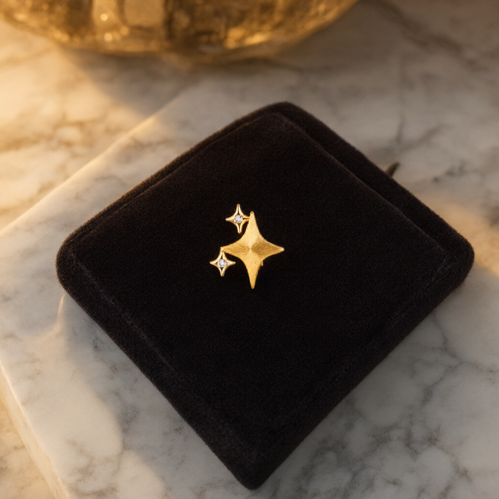 Moissanite Earrings – Gold Tone
