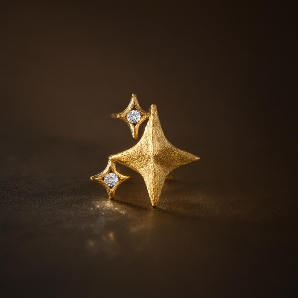 Moissanite Earrings – Gold Tone