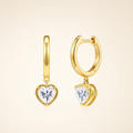 Heart-Shaped Moissanite Earrings (6.5mm) – Gold Tone
