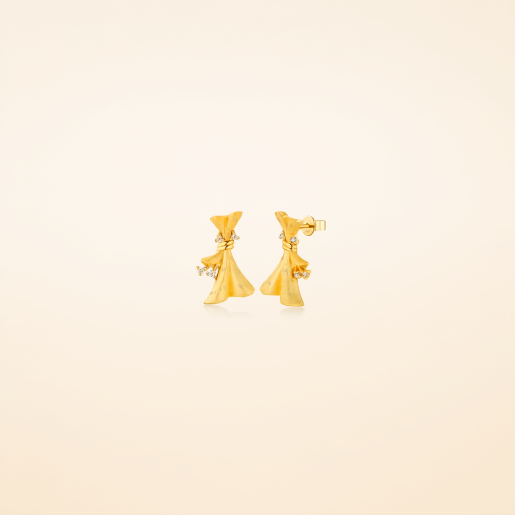 Moissanite Earrings – Gold Tone