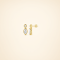 Marquise Moissanite Earrings (5x10mm) – Gold Tone