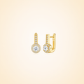 Round Moissanite Earrings (5mm) – Gold Tone