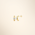 Round Moissanite Earrings (6.5mm) – Gold Tone