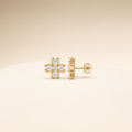 Moissanite Earrings – Gold Tone