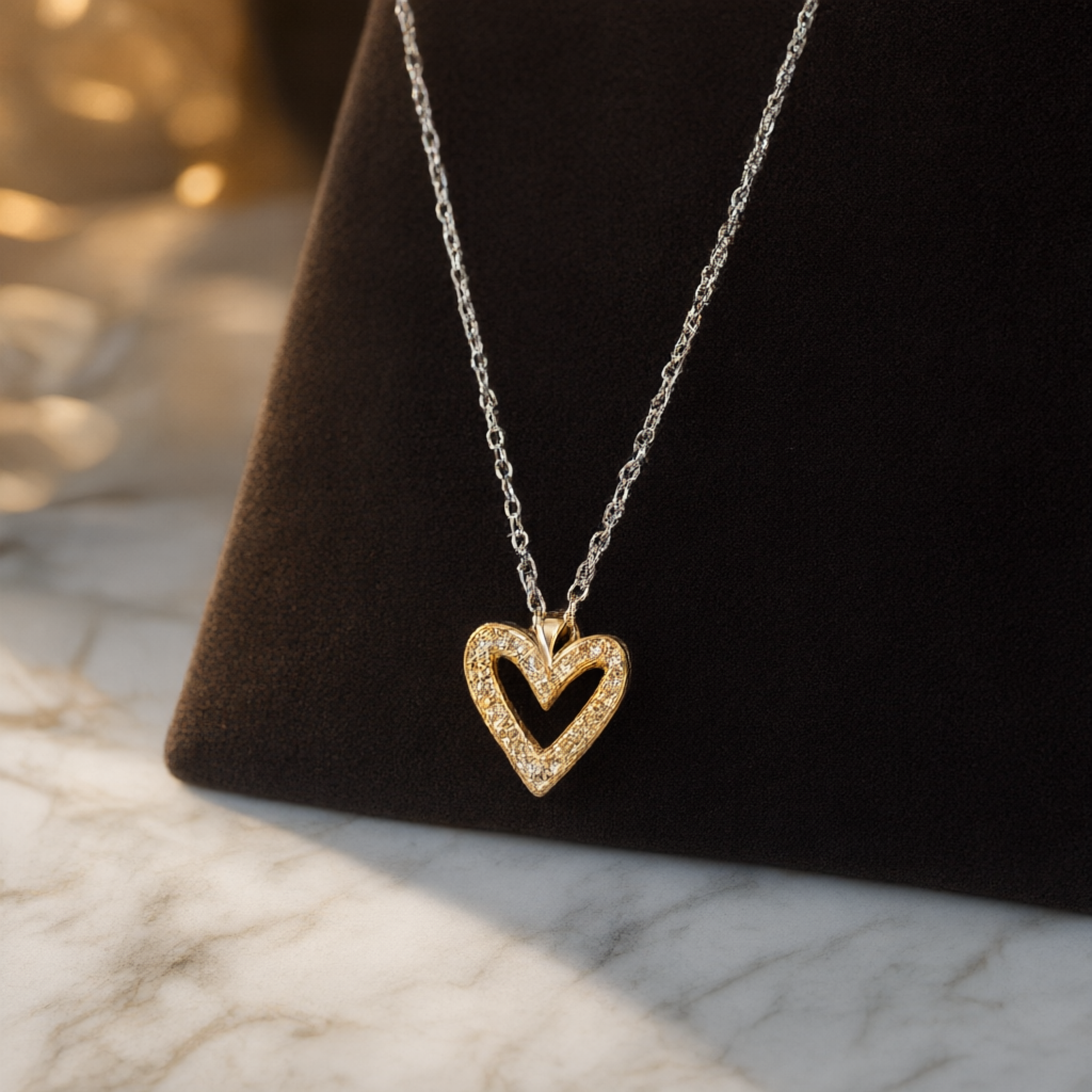 Moissanite Necklace - Silver Tone