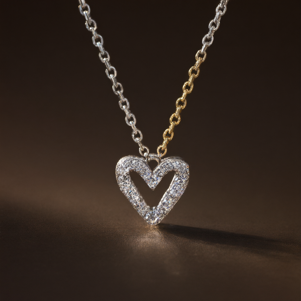 Moissanite Necklace - Silver Tone
