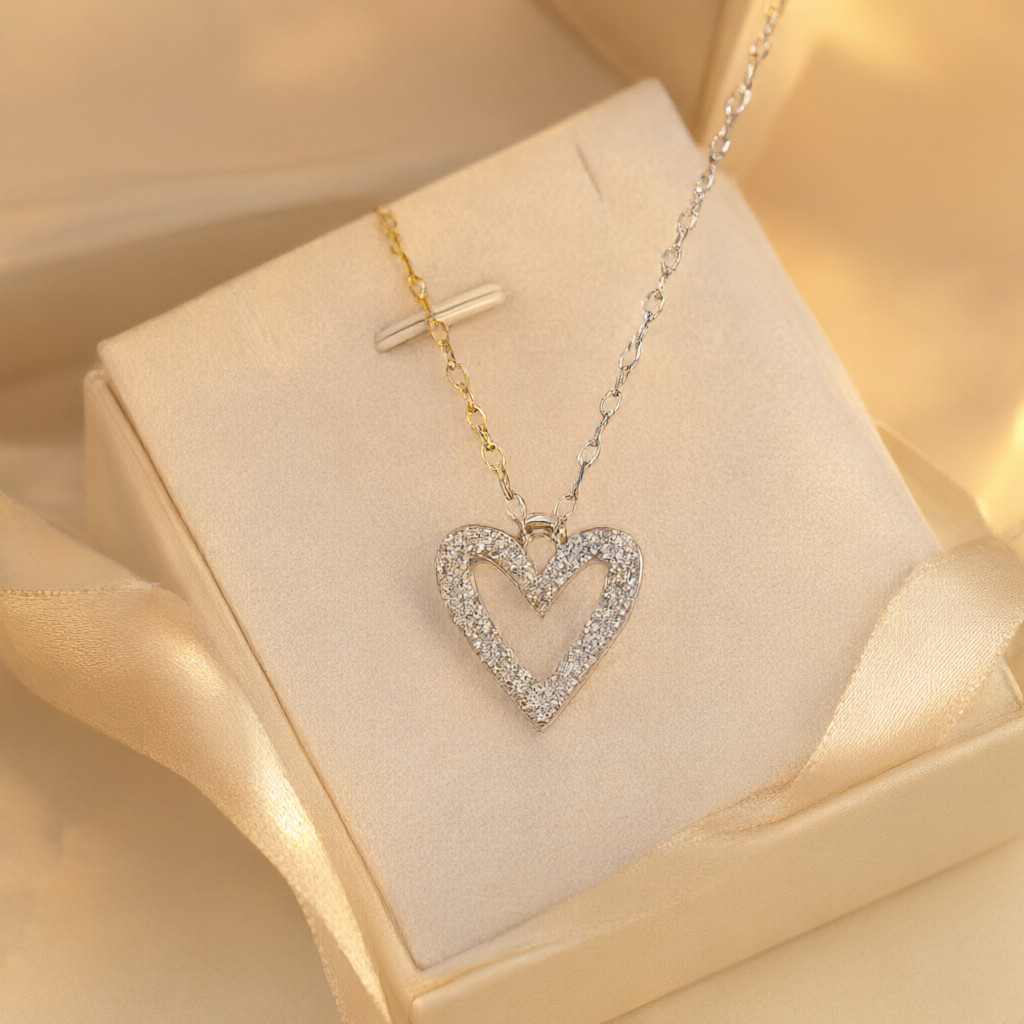 Moissanite Necklace - Silver Tone