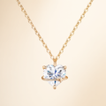 Heart-Shaped (8mm) Moissanite Necklace - Silver Tone