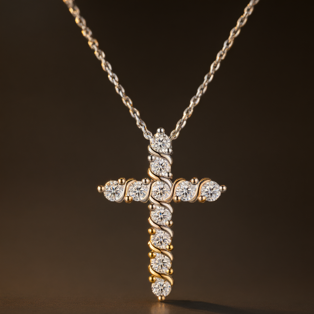 Moissanite Necklace - Silver Tone