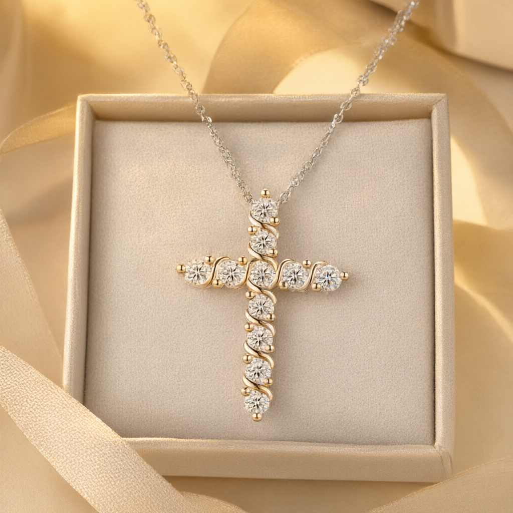 Moissanite Necklace - Silver Tone