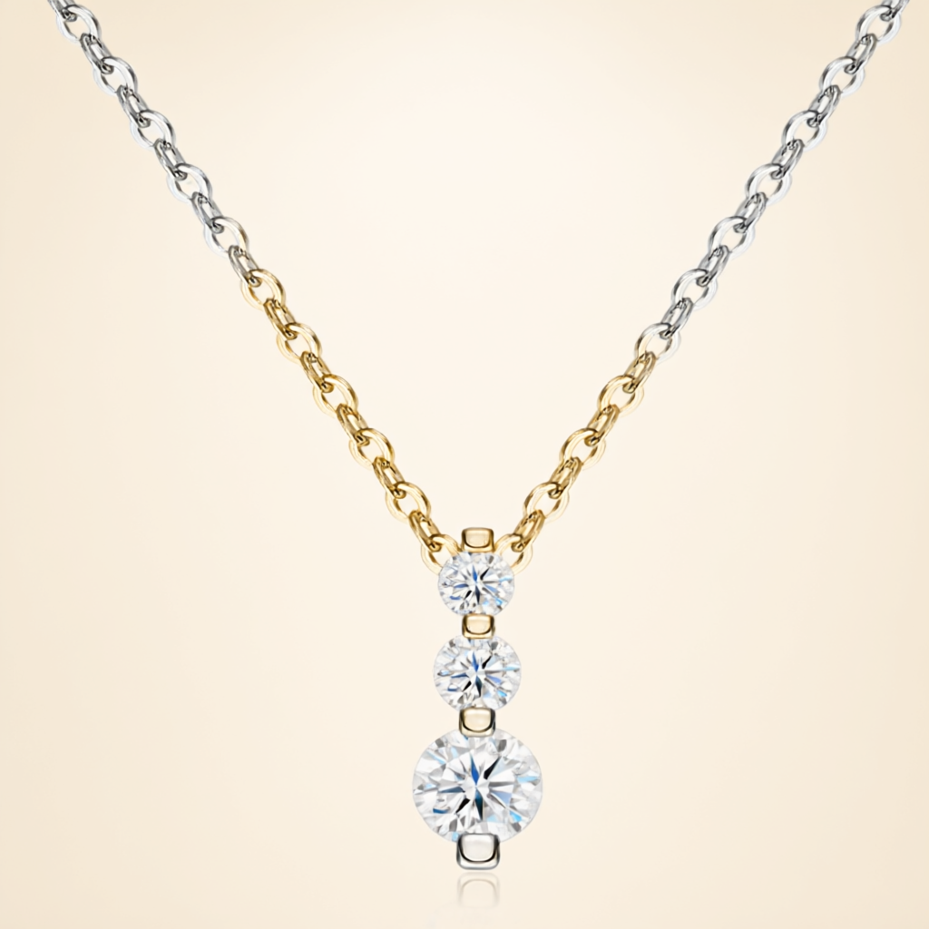 Moissanite Necklace (0.5ct) - Silver Tone