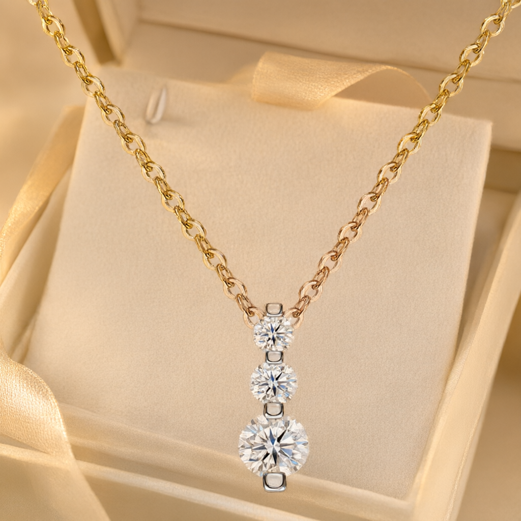Moissanite Necklace (0.5ct) - Silver Tone
