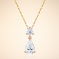Pear-Shaped (7x11mm) Moissanite Necklace - Silver Tone