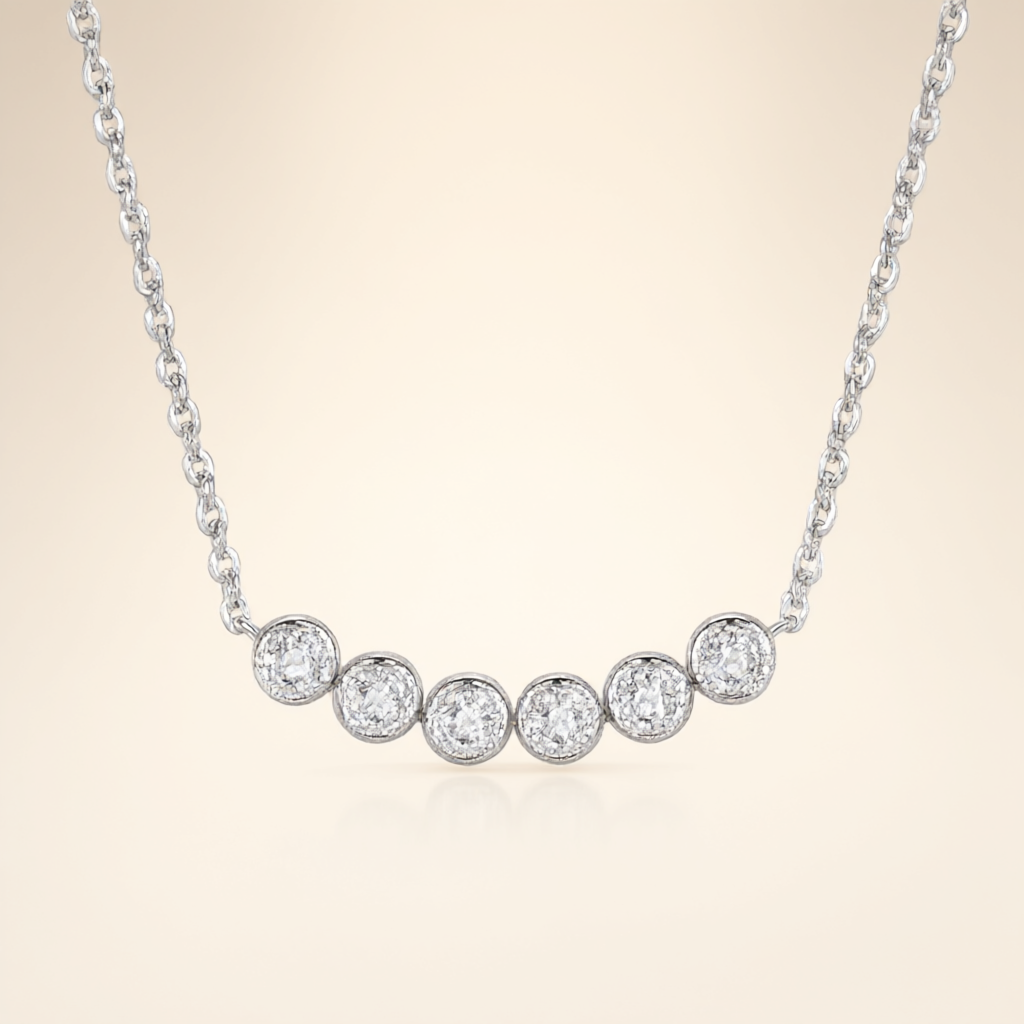 Moissanite Necklace (0.1ct) - Silver Tone