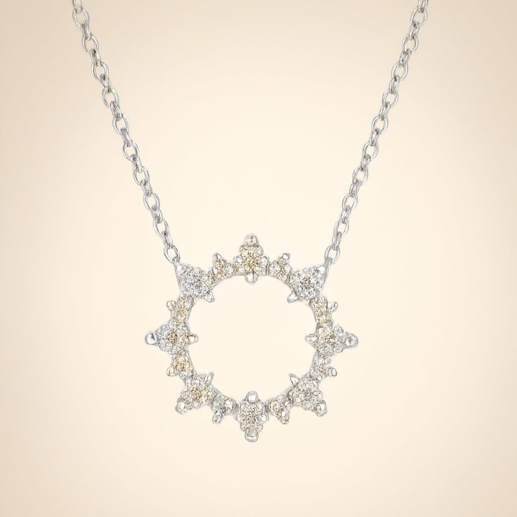 Moissanite Necklace - Silver Tone