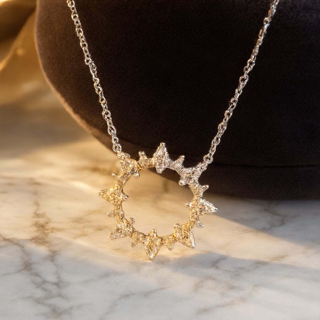 Moissanite Necklace - Silver Tone