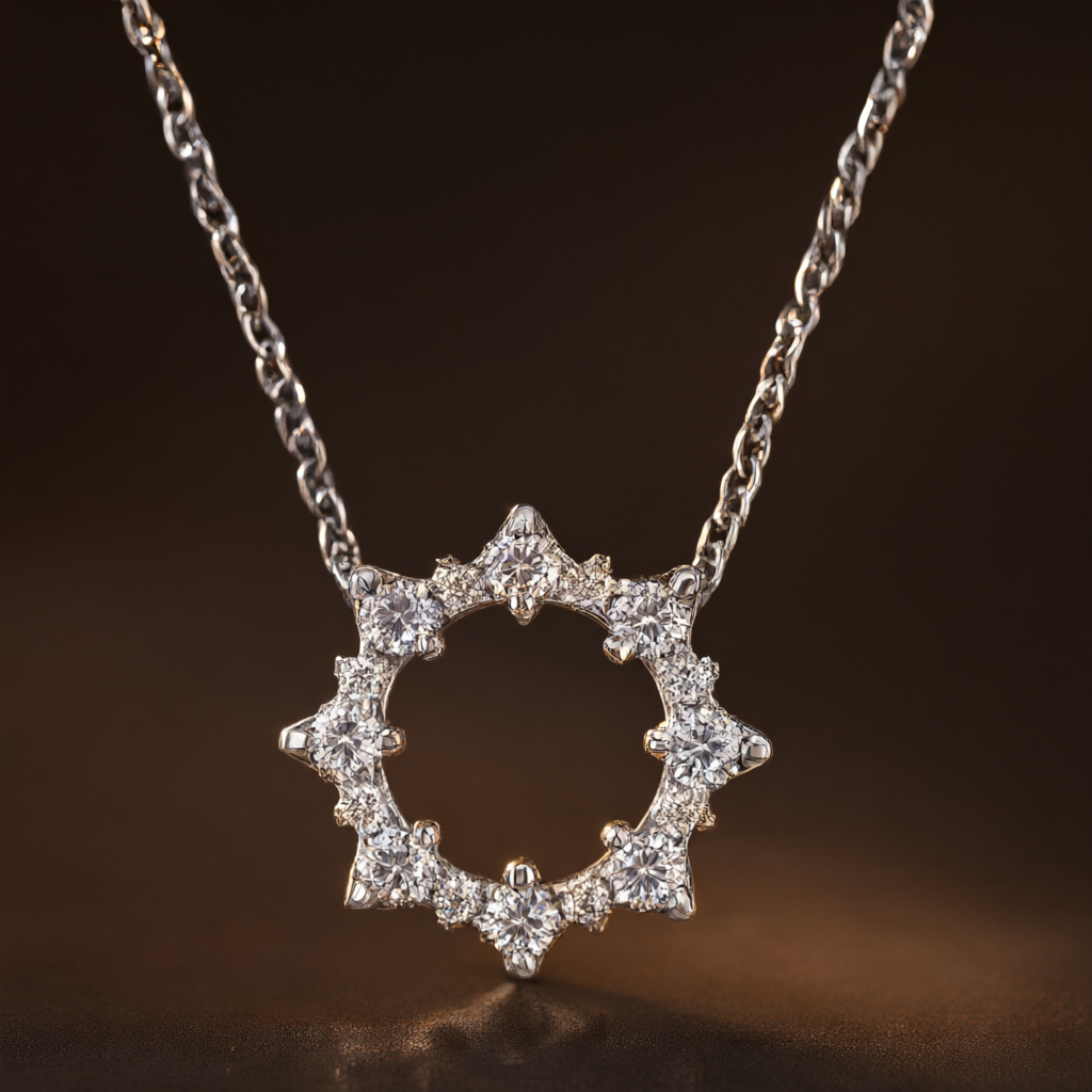 Moissanite Necklace - Silver Tone
