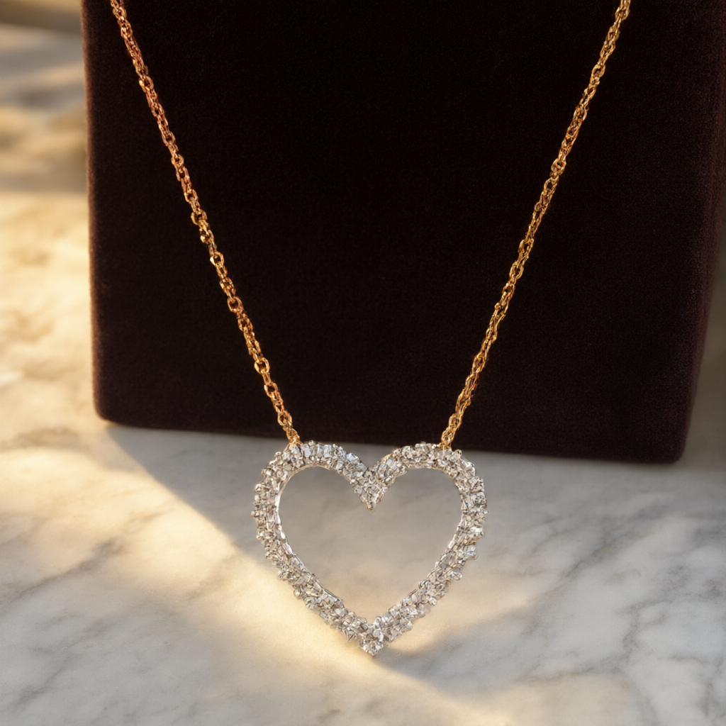 Moissanite Necklace - Silver Tone