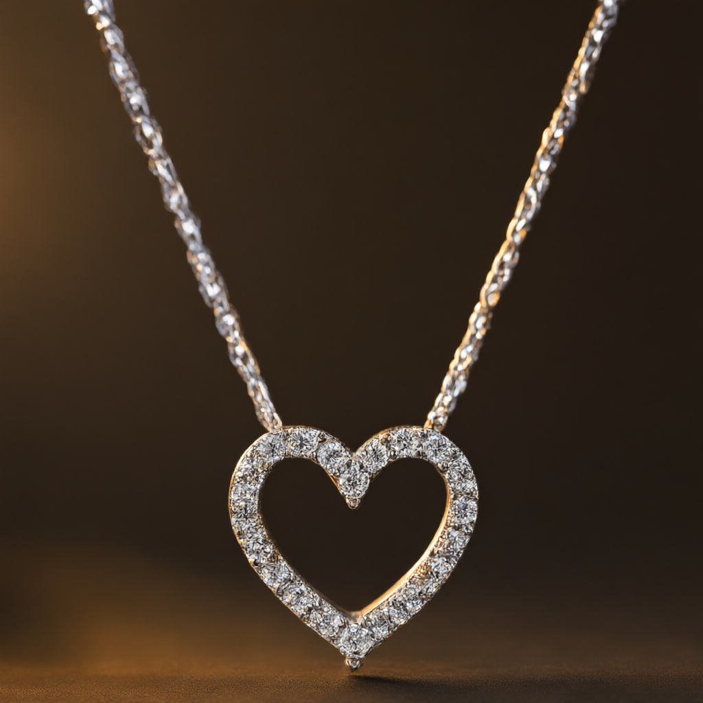 Moissanite Necklace - Silver Tone