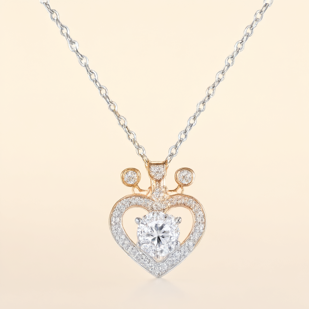Moissanite Necklace (1ct) - Silver Tone