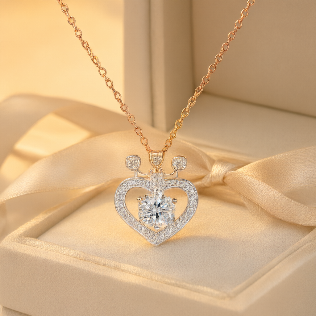 Moissanite Necklace (1ct) - Silver Tone
