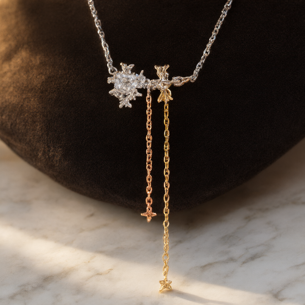 Moissanite Necklace - Silver Tone