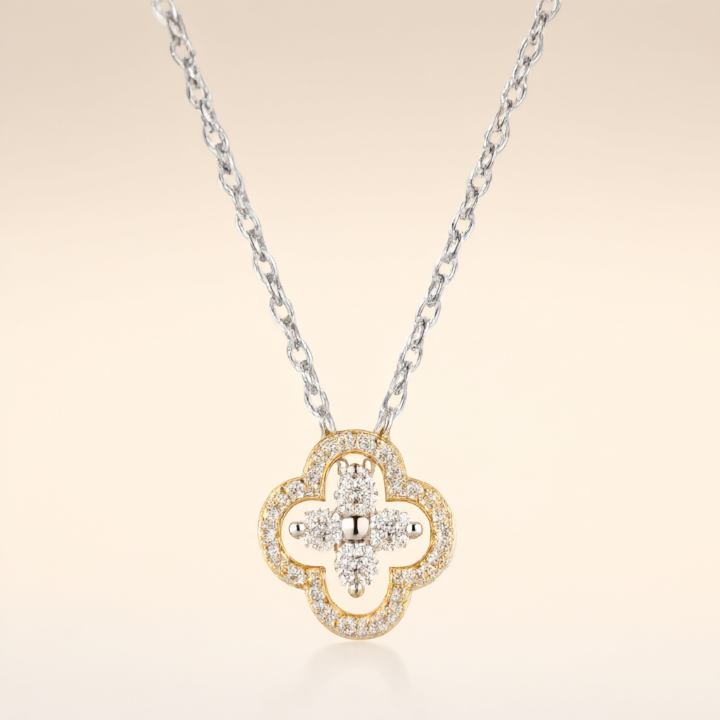 Moissanite Necklace - Silver Tone