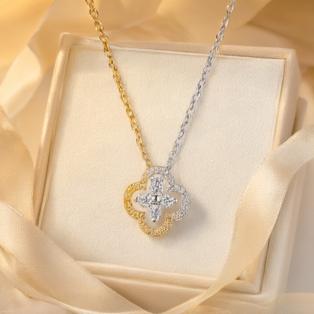 Moissanite Necklace - Silver Tone