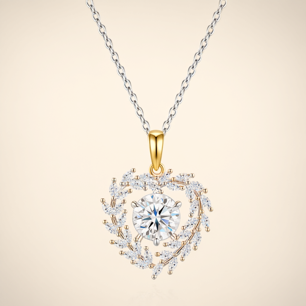 Moissanite Necklace (2ct) - Silver Tone