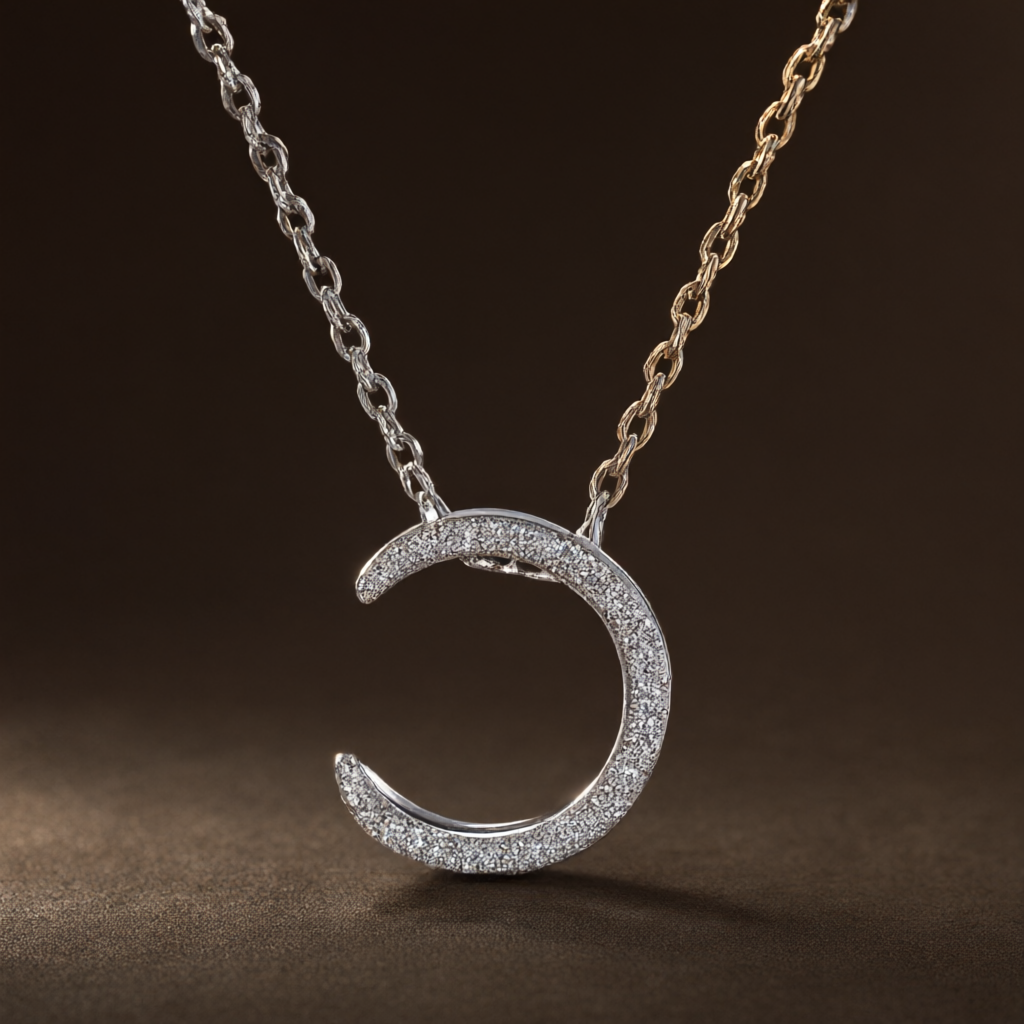 Moissanite Necklace - Silver Tone