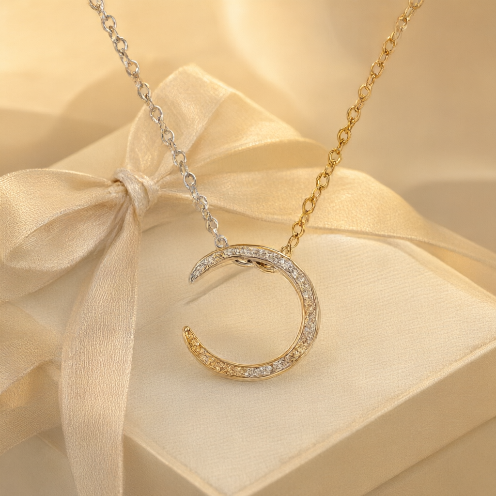 Moissanite Necklace - Silver Tone